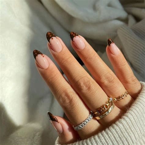 autumn french tip nails